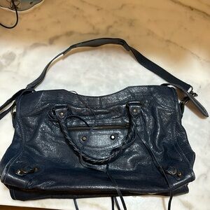Balenciaga navy blue city bag